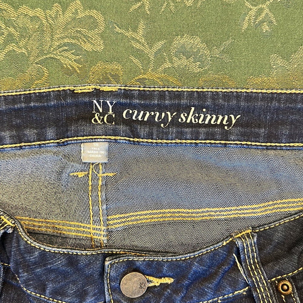 NY&C New York Company Curvy skinny denim blue jeans size 18 tall good condition. - Picture 5 of 7